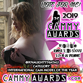 Naughty Natali 2019 cammy Nominee for best international Cam model
